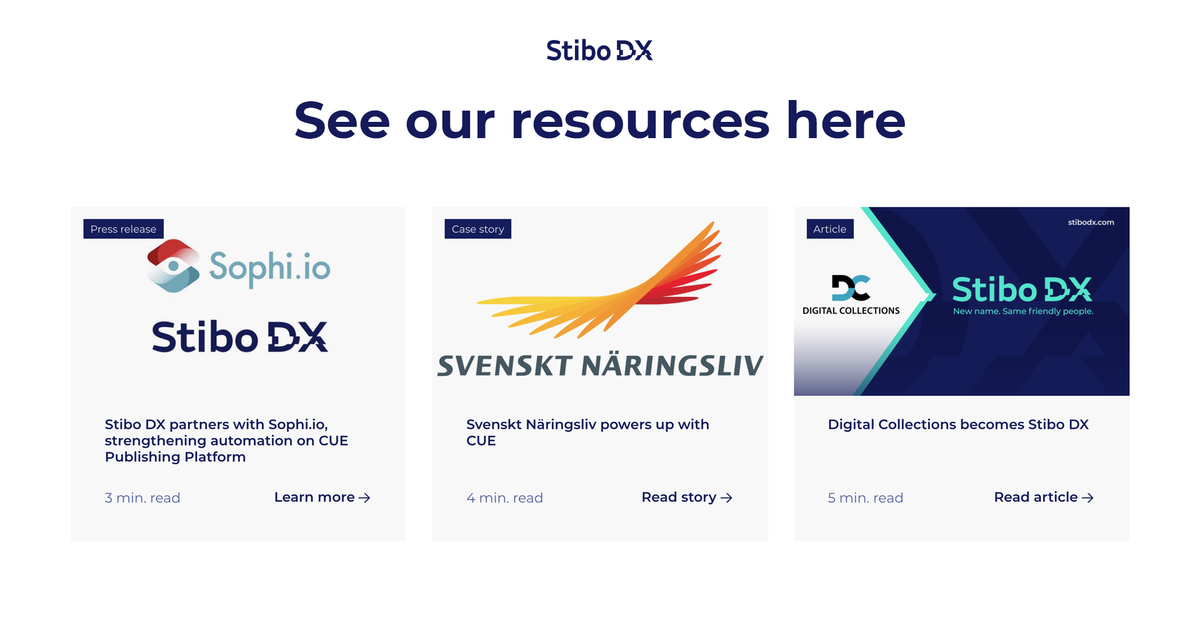 The resource hub of Stibo DX. Case stories, videos and more.